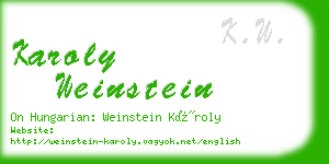 karoly weinstein business card